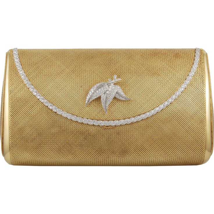 Yellow Gold Diamond Evening Bag from yafa-signed-jewels-signed-jewelry on…...