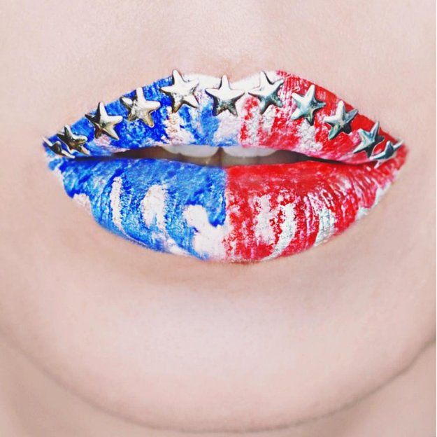 Star Spangled Lip Art | 10 Fun Summer Olympics 2016 Makeup Ideas To Support Team...
