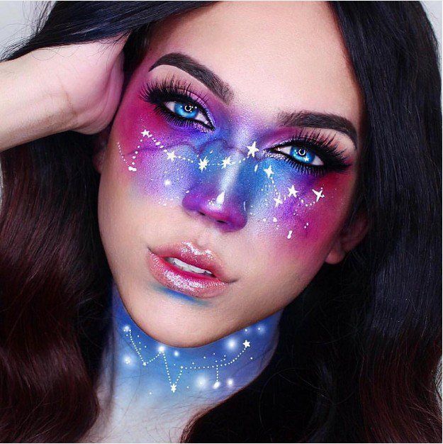 Galaxy Makeup Stars | Creative DIY Makeup Ideas You Can Try for your next Costum...