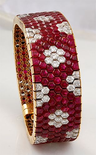 Van Cleef & Arpels Hexagon Ruby & Diamond Bracelet
