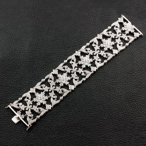 Wide Diamond Straight Bracelet