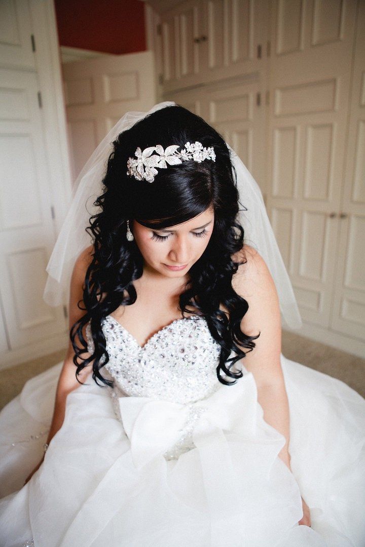 Featured Photographer: Corina V Photography; Wedding hairstyle idea.