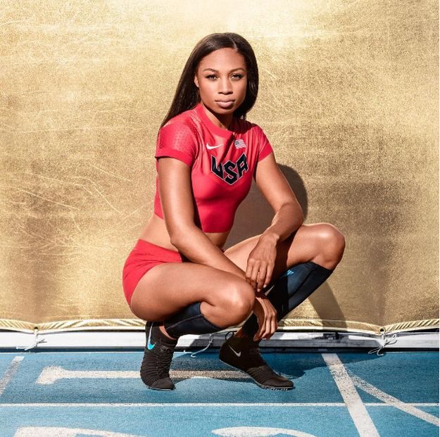 Allyson Felix | 20 Hottest Female Athletes In The Olympics Wearing Their Makeup ...