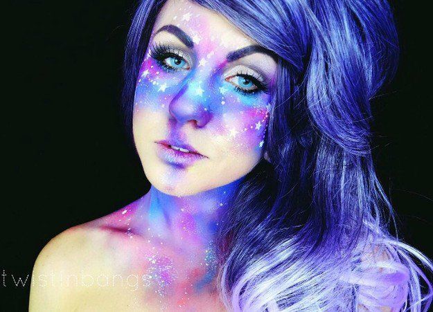 Galaxy Makeup And Hair  | Creative DIY Makeup Ideas You Can Try for your next Co...