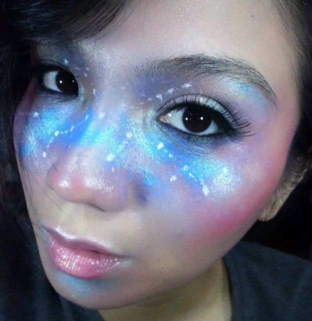 Galaxy Makeup Idea False Lashes | Creative DIY Makeup Ideas You Can Try for your...
