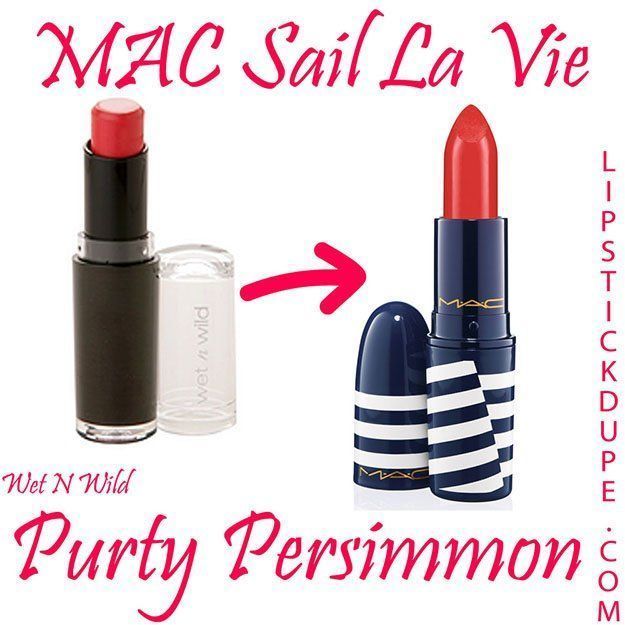 MAC Sail La Vie / Wet N Wild Purty Persimmon | MAC Lipstick Dupes We Can’t Liv...