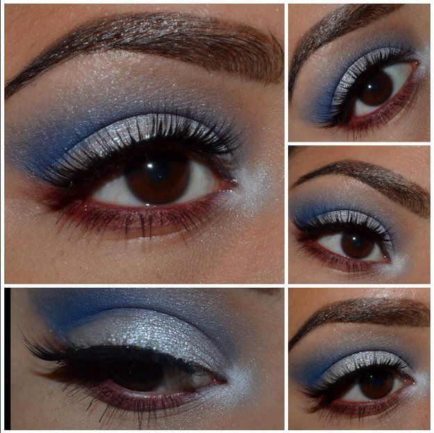 Red, White, and Blue on Eyes | 10 Fun Summer Olympics 2016 Makeup Ideas To Suppo...