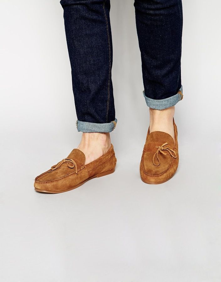 $73, Brown Suede Tassel Loafers: Asos Brand Loafers In Suede. Sold by Asos. Clic...