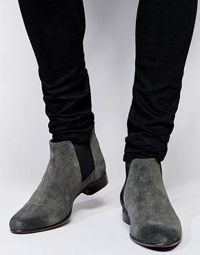 ASOS Chelsea Boots in Suede - Gray