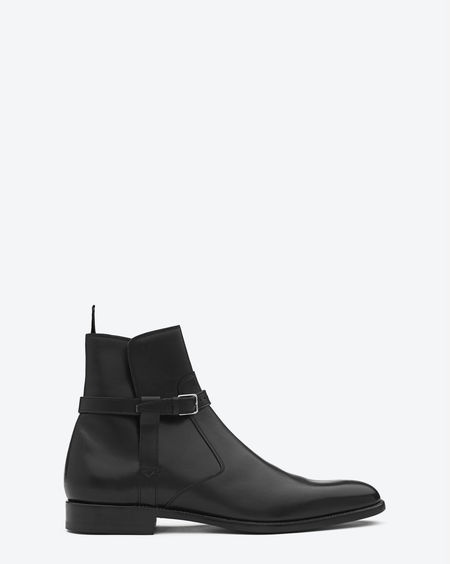 Classic Saint Laurent Men's Jodhpur Buckle Boots in Black Leather. Masterpie...
