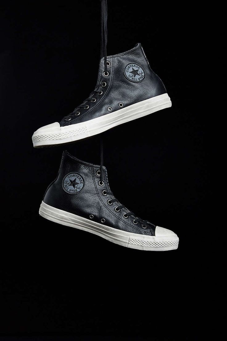 Converse leather sneakers in black