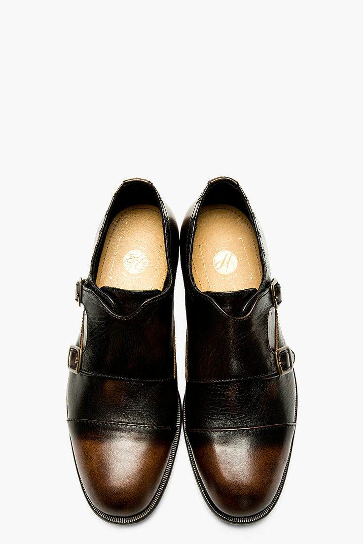 H BY HUDSON Black Monk Strap Marshall Shoes