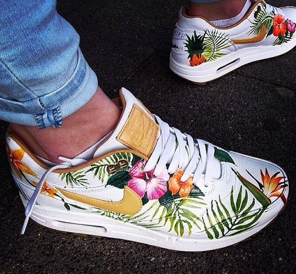 Shoes: tropical white air max nike tropical print
