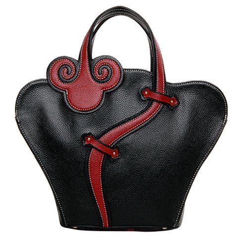 Ethnic Style Women s Tote Bag With PU Leather and Zip Design