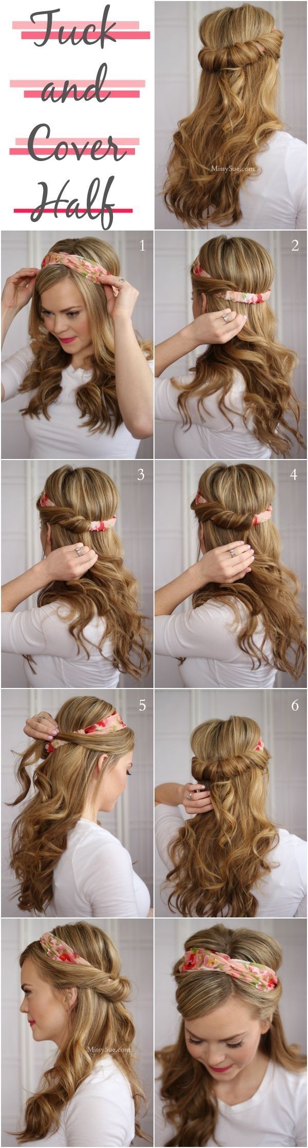 The Half Tuck | Easy and Cute Hairstyles For Long Hair and For Medium Hair by Ma...