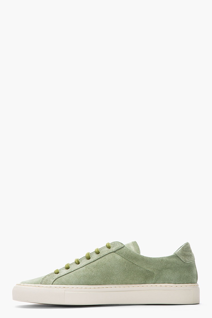 COMMON PROJECTS Green Suede Achilles Sneakers