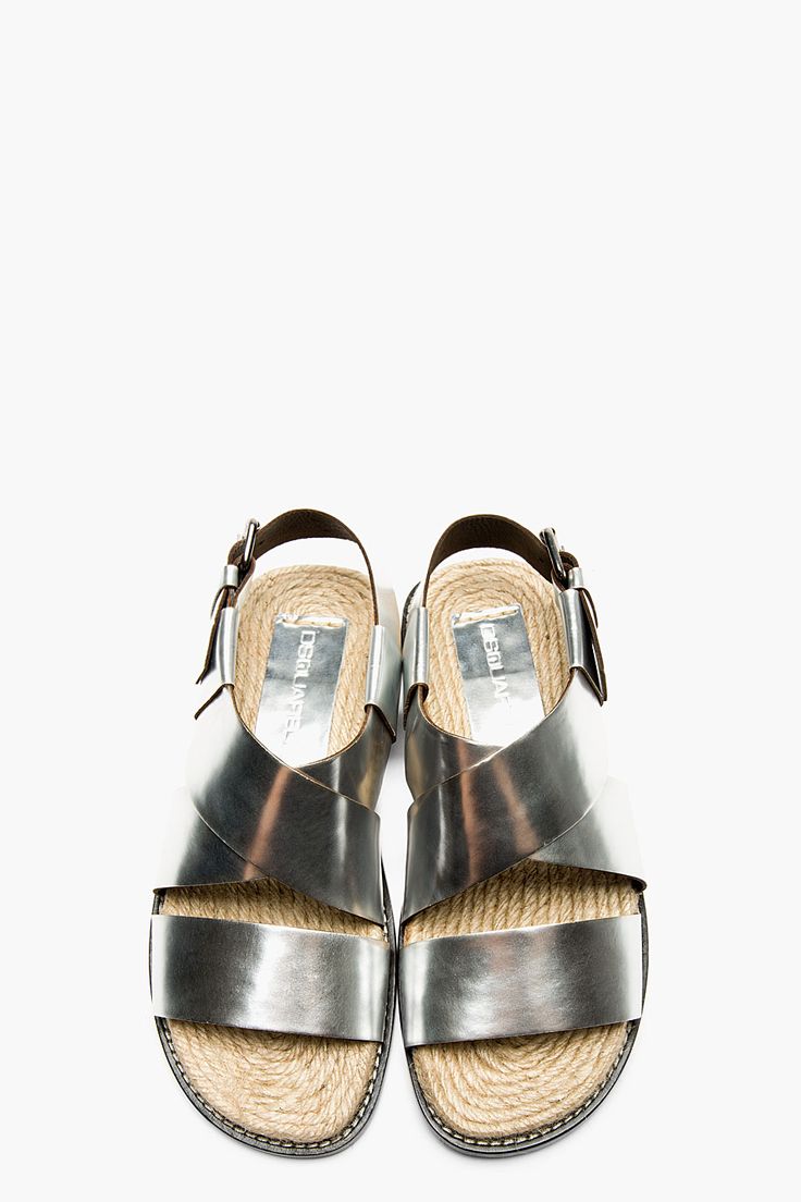 DSQUARED2 Silver Leather Sandal