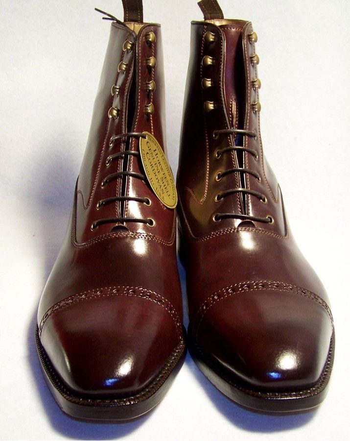 Fabulous conker brown brogued Balmoral boots.