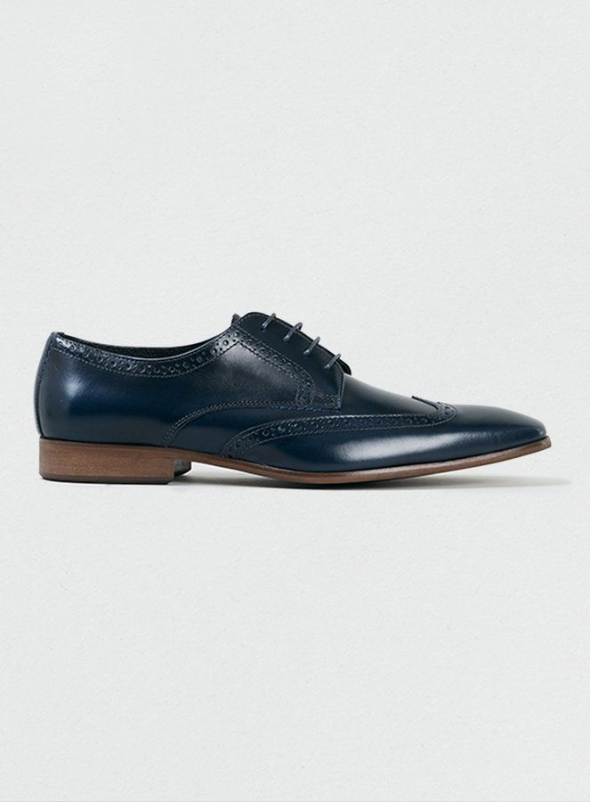 Navy Leather Brogues by Topman. Buy for $170 from Topman