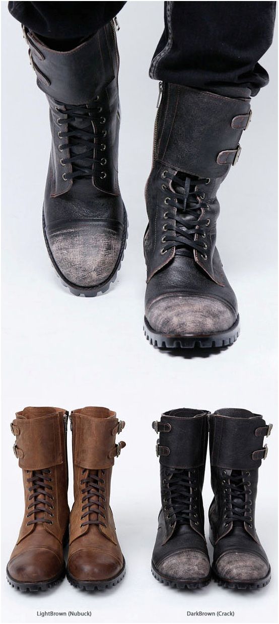 Shoes :: Military Vintage Biker Boots - 20 - New and Stylish - Fast Mens Fashion...