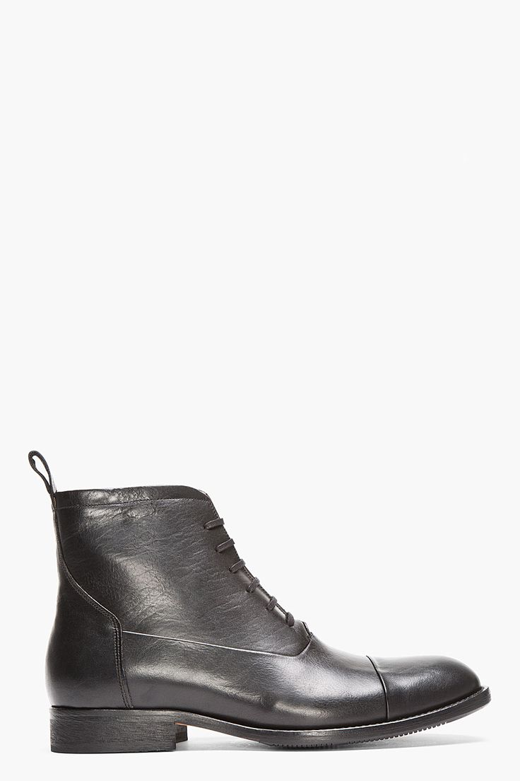 TIGER OF SWEDEN Black Leather Karl Boots