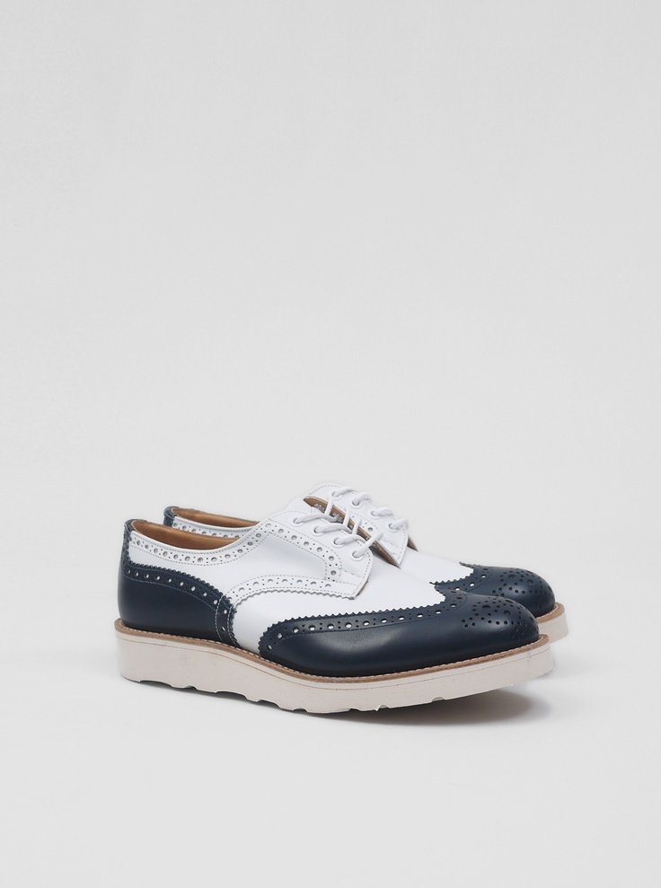 Trickers for Present - two tone derby navy white