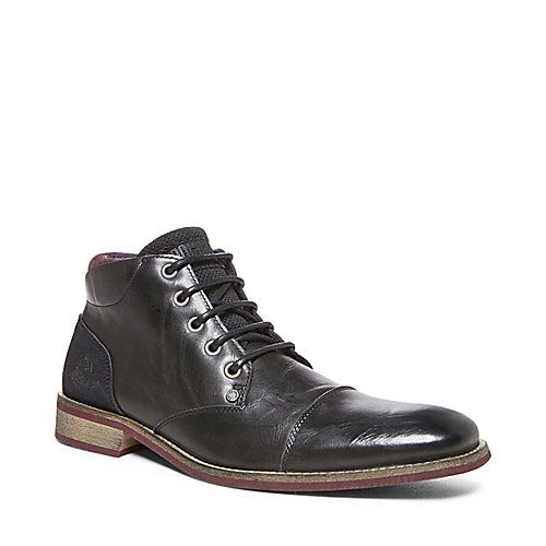 YOURK BLACK LEATHER men's bootie casual oxford - Steve Madden
