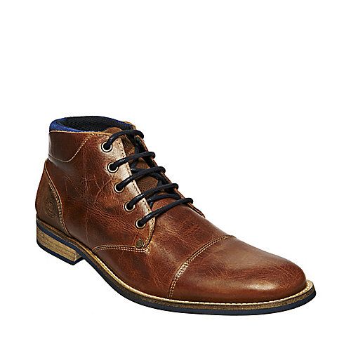 YOURK BROWN LEATHER men's bootie casual oxford - Steve Madden