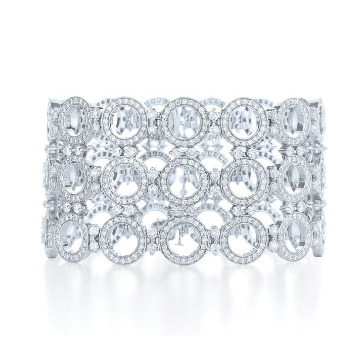 Kwiat: Three row diamond bracelet from the Rosette Collection in 18K white gold