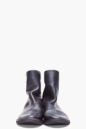 MARSÈLL Black Leather Strapara Boots