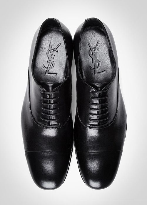 YSL black leather dress shoes