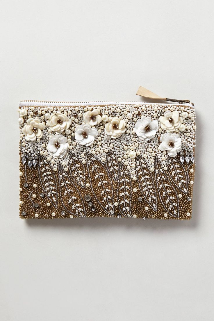 Floral Pearl Pouch - anthropologie.com