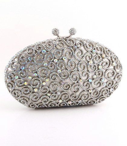 Handbags Clutch Purse Silver Clutch Jeweled Clutch by JPoliseno, $200.00