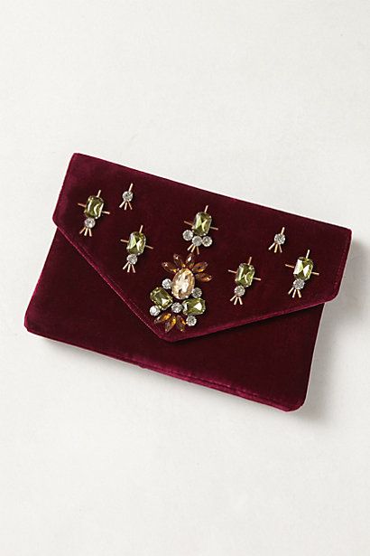 Jeweled Velvet Clutch #anthropologie $68.00 Classy and Christmasy