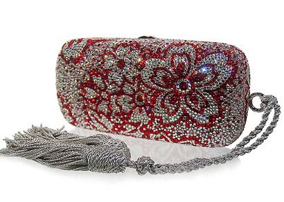 Judith Leiber clutch.  Red gems and diamonds in a floral pattern.  So fancy:-)