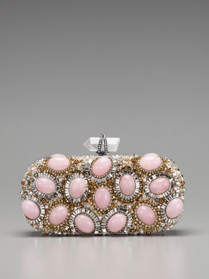 Marchesa Handbags Lily Embroidered Clutch.