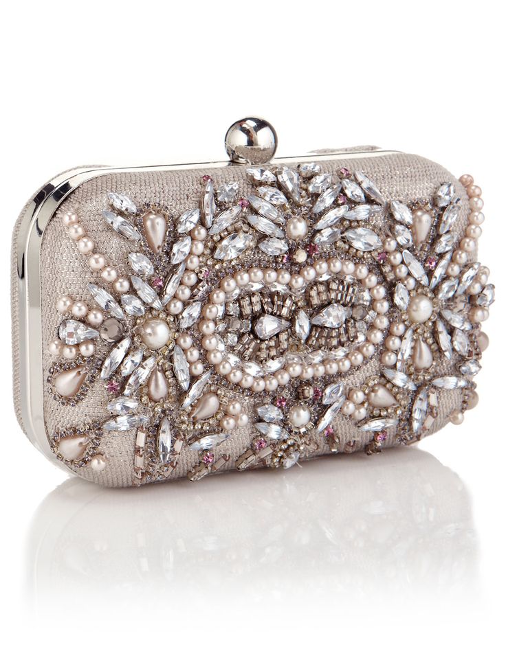 ooowee pretty! Kate Hardcase Encrusted Clutch | Silver | Accessorize #zscfounder...