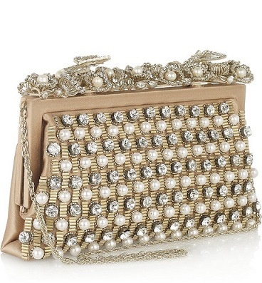 Pearls and crystals on Valentino handbag