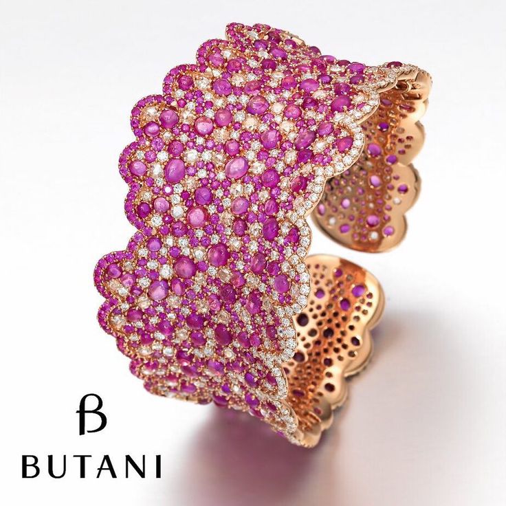 Butani Diamond and Pink Sapphire Cuff