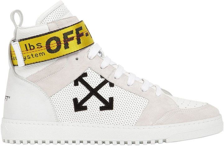 Off-White Towing Strap Suede High Top Sneakers