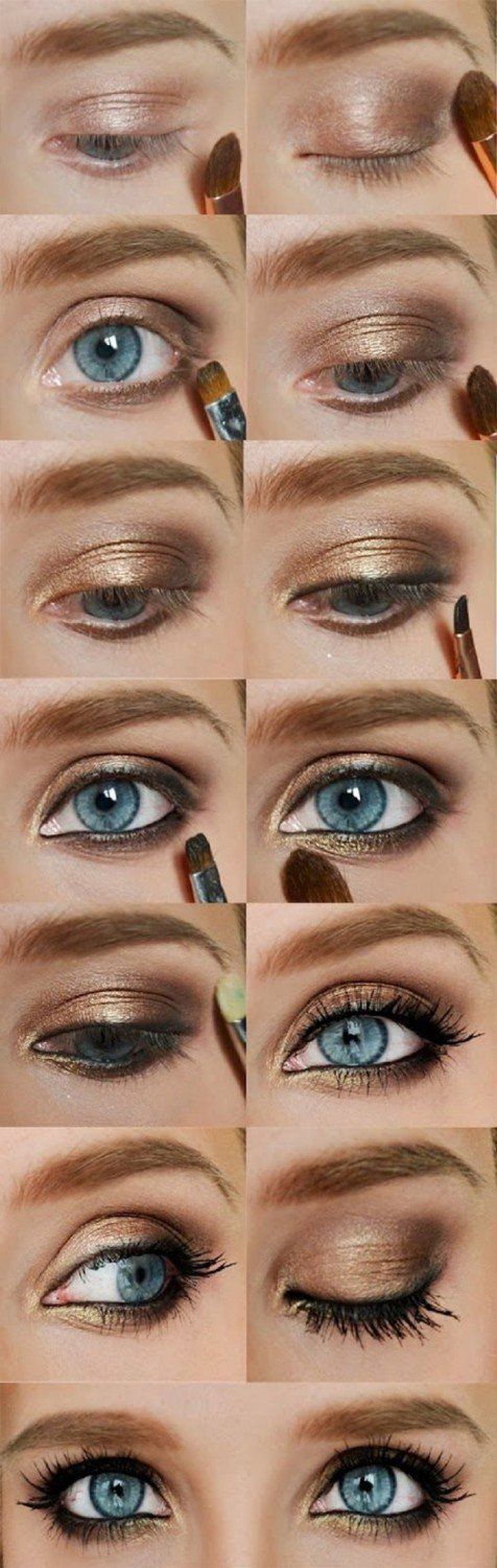 Eyeshadow Tutorials for Blue Eyes | 12 Colorful Eyeshadow Tutorials For Blue Eye...