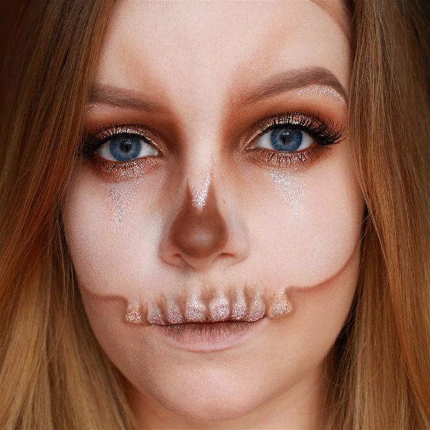 Orange Skull | Spooky Skeleton Makeup Ideas You Should Wear This Halloween