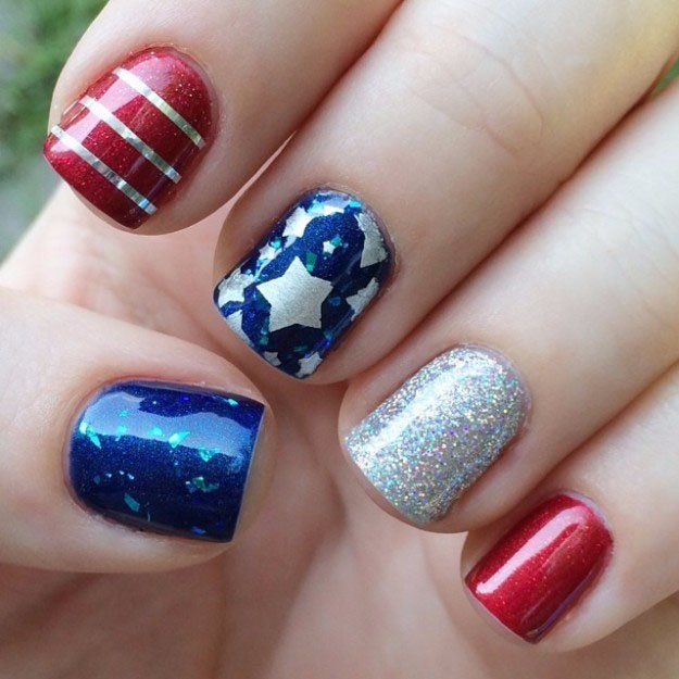 Unique Flag Design On Every Finger | Fun 4th Of July Nail Designs To Show Your L...