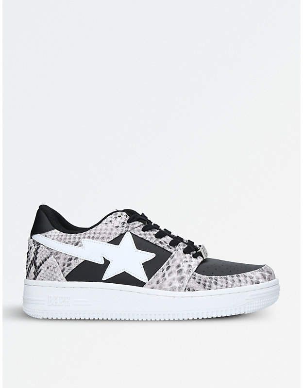 A Bathing Ape BAPE STA snake-embossed leather trainers