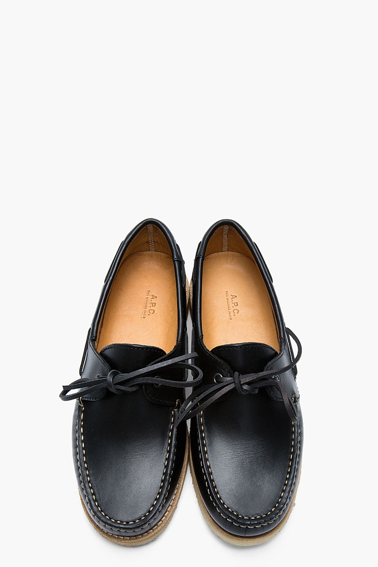 A.P.C. Black leather dock loafers