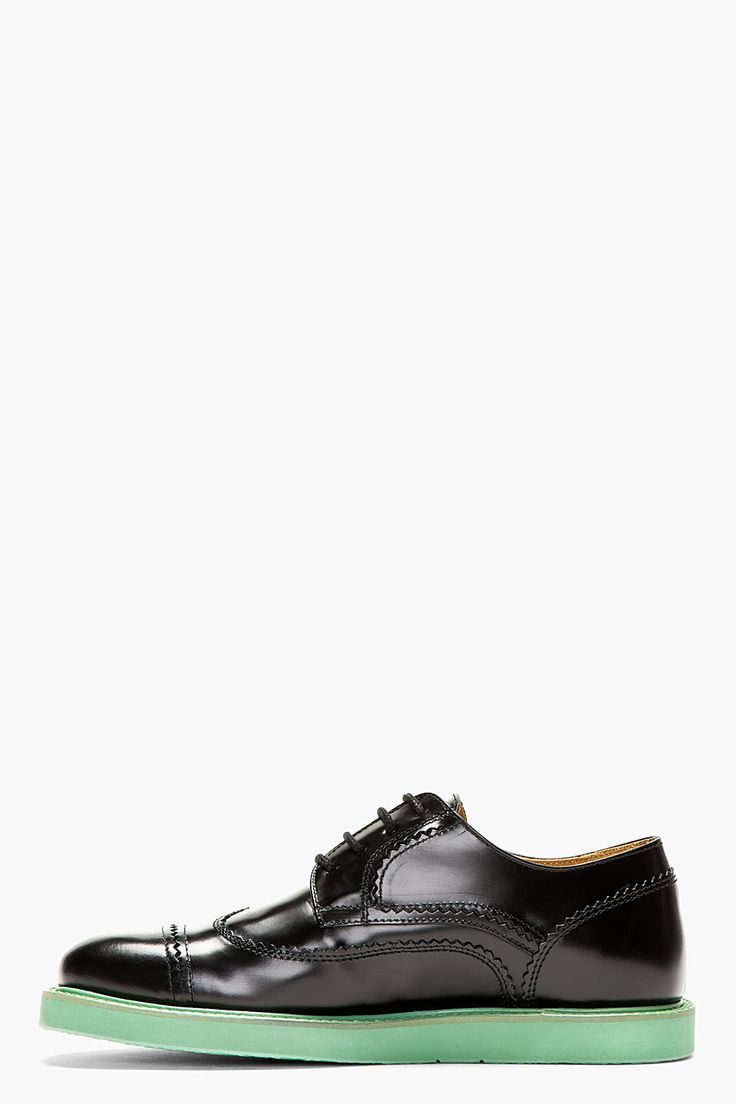 KENZO Black Leather Clevin Austerity Brogues