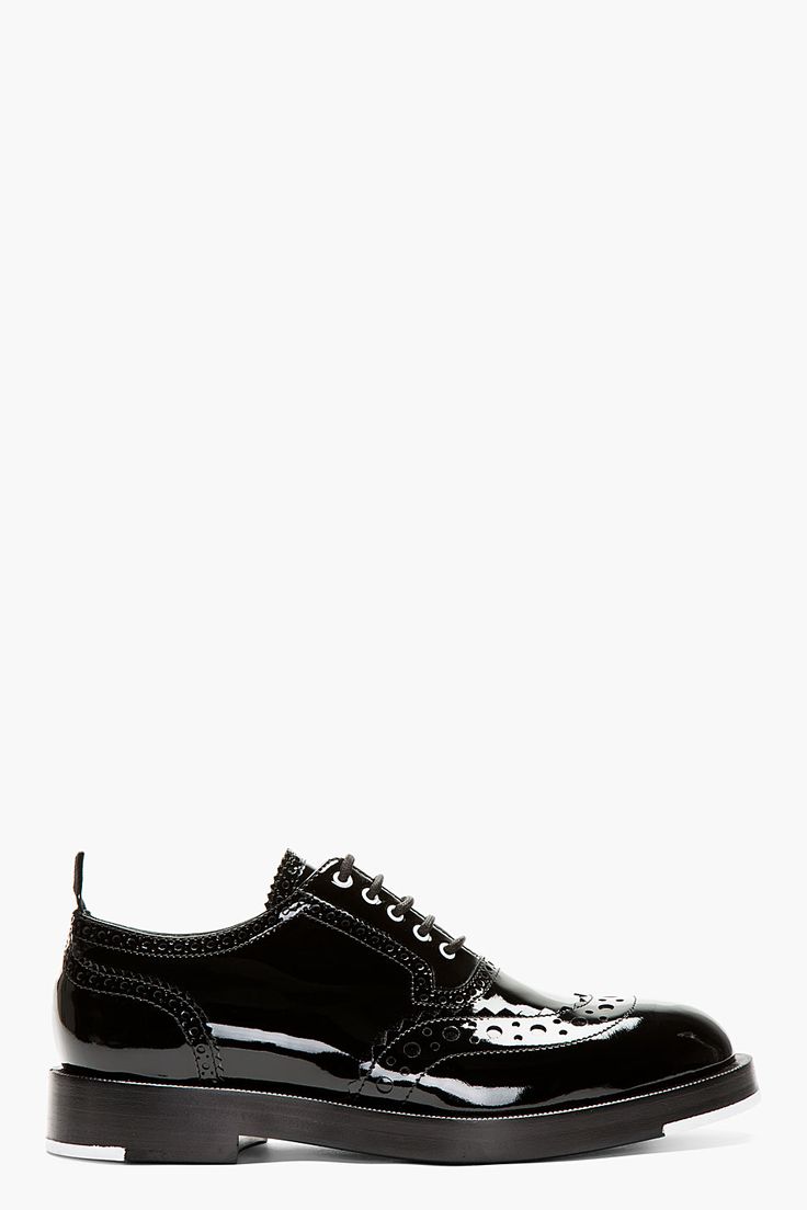 KRISVANASSCHE Black Patent-Leather Brogue Shoes