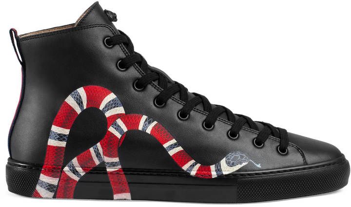 Leather high-top with snake