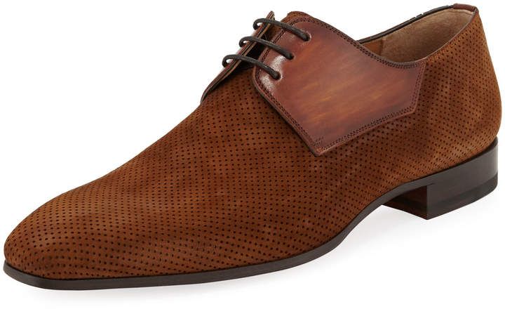 Magnanni for Neiman Marcus Perforated Lace-Up Oxford