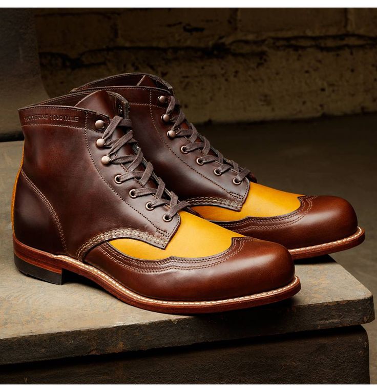 Men's Addison 1000 Mile Two-Tone Wingtip Boot - W05922 - Vintage Boots